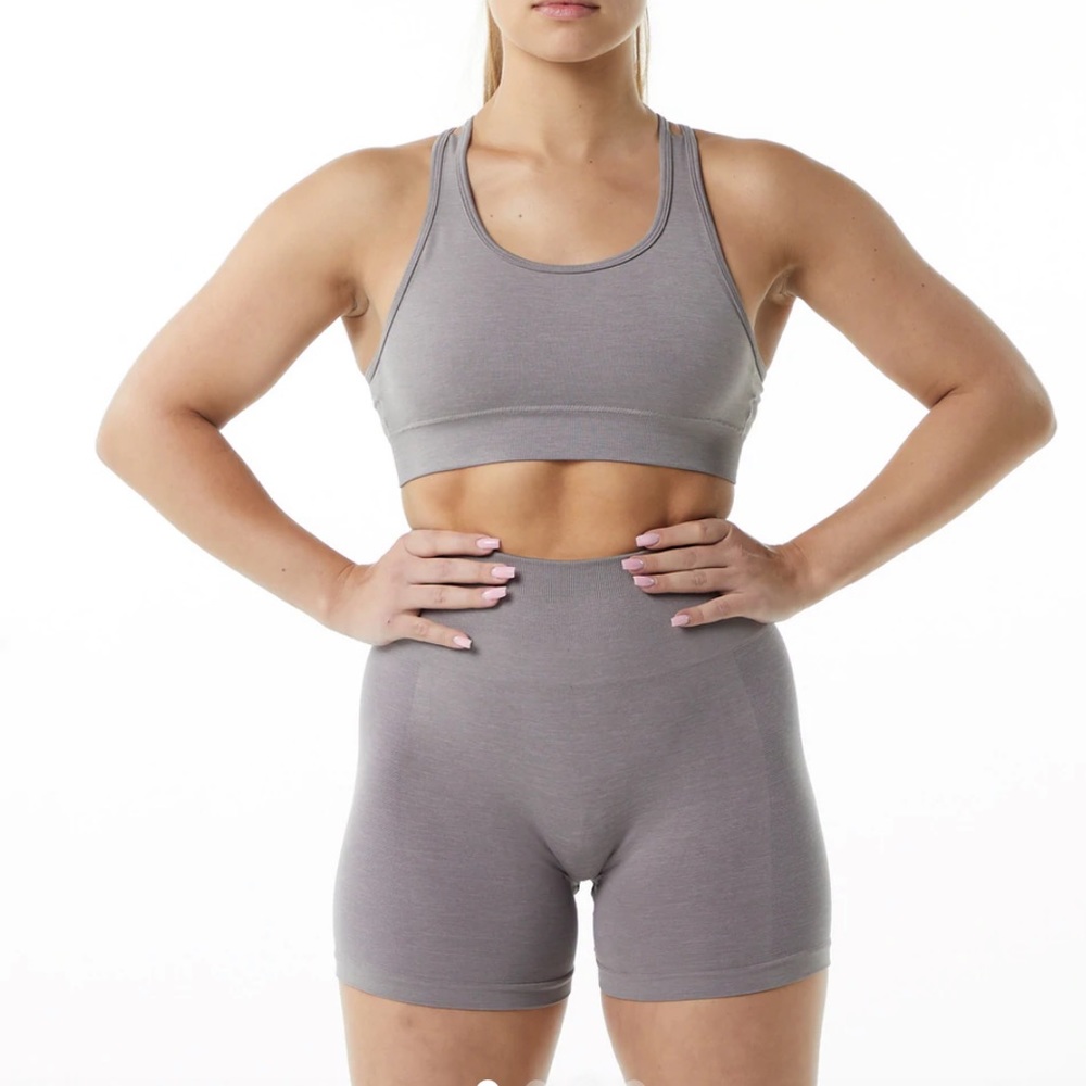 Alphalete revival sports bra in storm grey